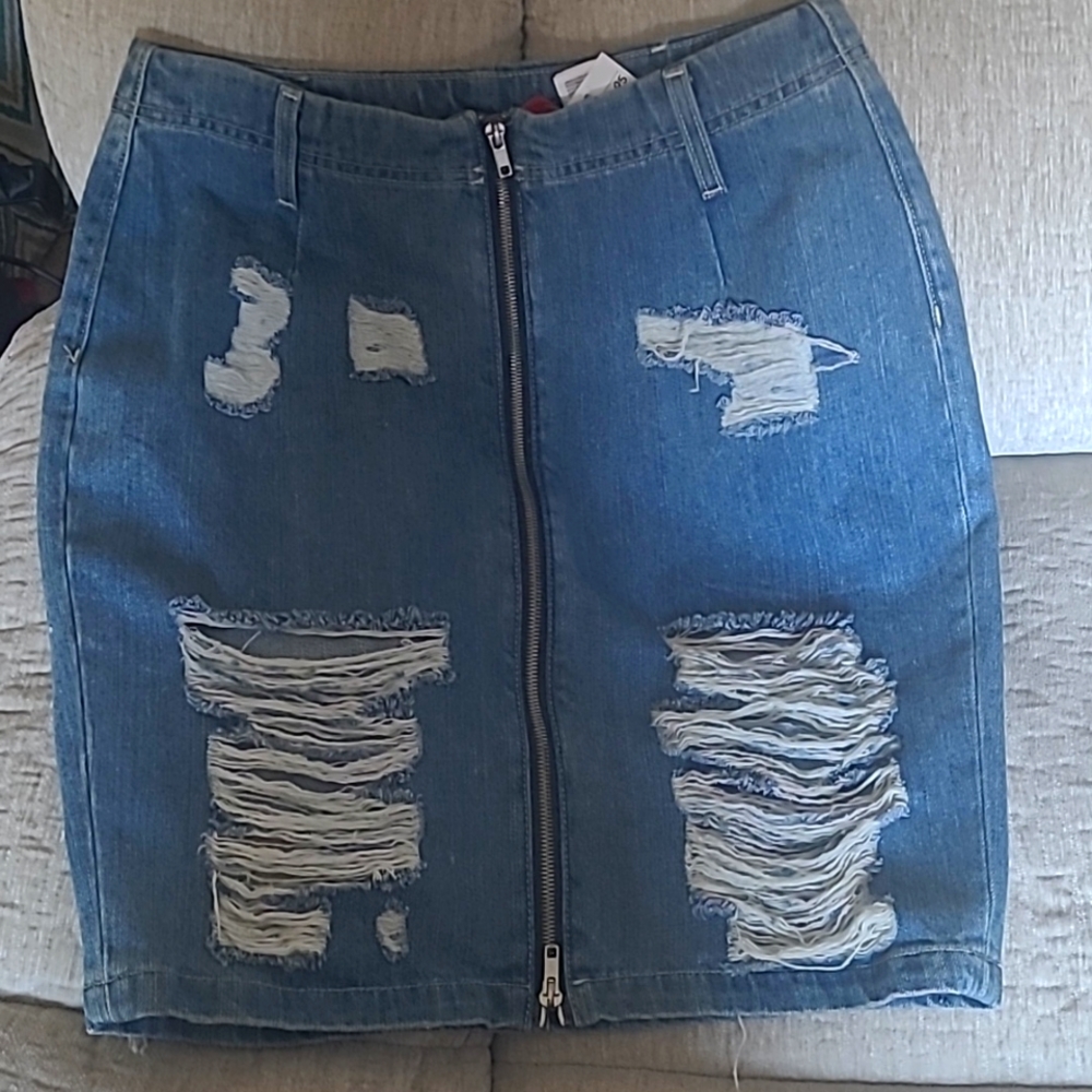 Front Zip Denim skirt | H&M
